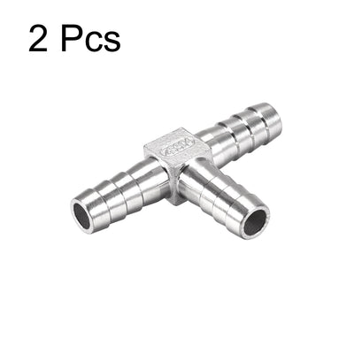 Harfington 15/32-Inch (12mm) Hose ID Barb Fitting Stainless Steel 3 Way T-Shaped Union Home Brew Fitting 2pcs