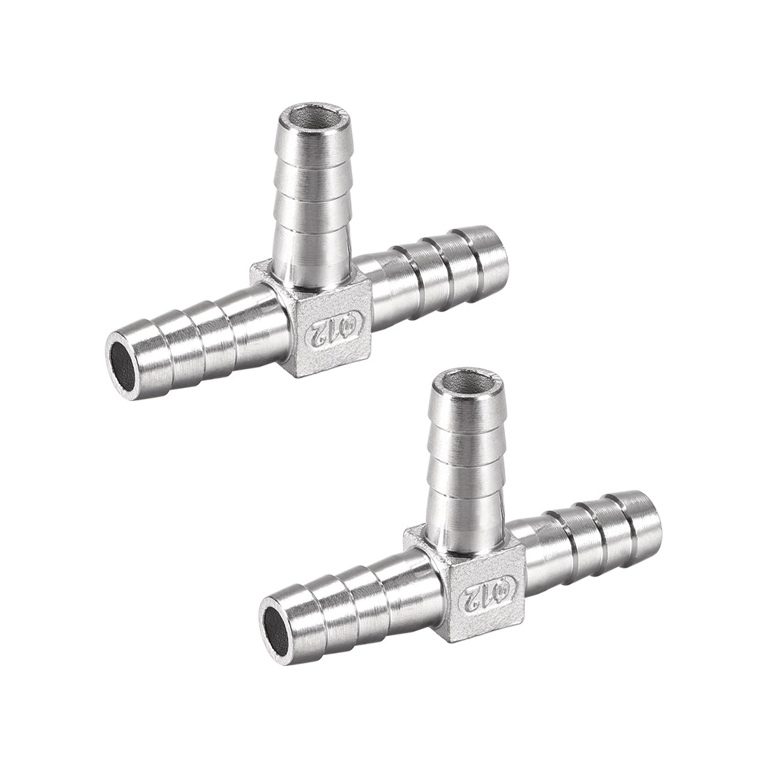 Harfington 15/32-Inch (12mm) Hose ID Barb Fitting Stainless Steel 3 Way T-Shaped Union Home Brew Fitting 2pcs