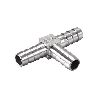 Harfington 19/32-Inch (15mm) Hose ID Barb Fitting Stainless Steel 3 Way T Shaped Union Home Brew Fitting