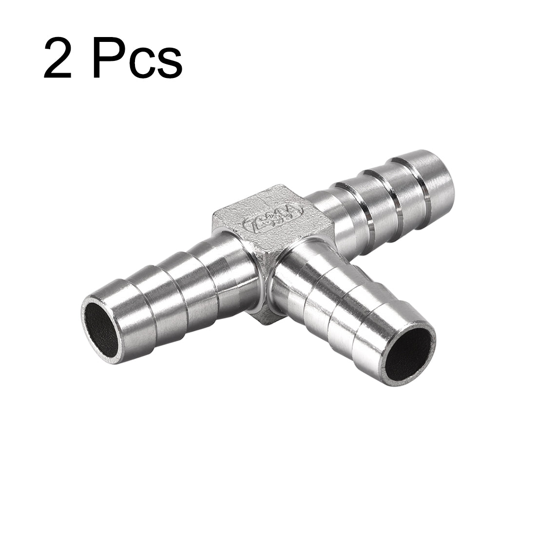 Harfington 19/32-Inch (15mm) Hose ID Barb Fitting Stainless Steel 3 Way T-Shaped Union Home Brew Fitting 2pcs