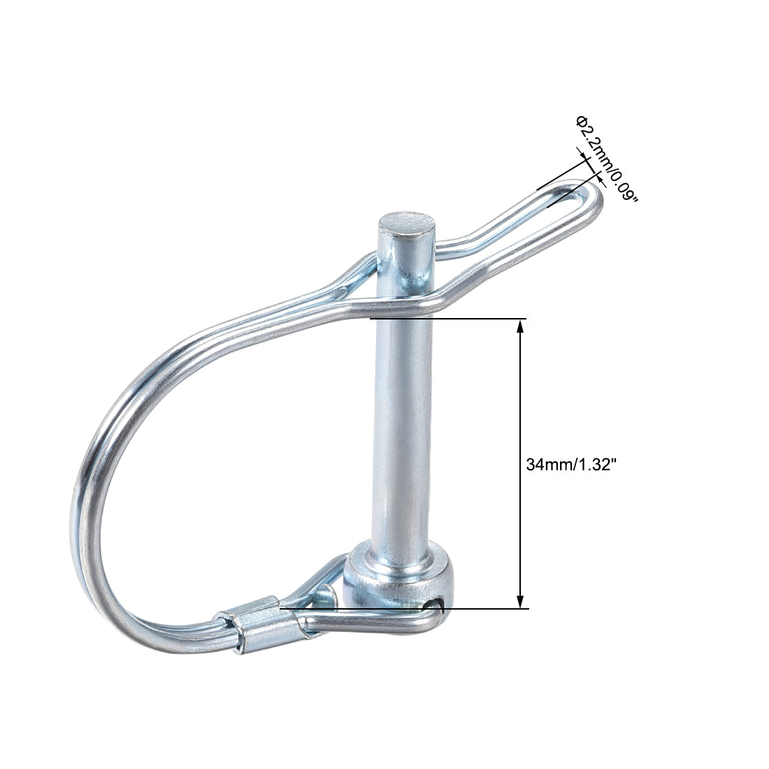 Harfington Shaft Locking Pin w Ear 6mmx40mm Coupler Pin for Farm Trailers Lawn Arch