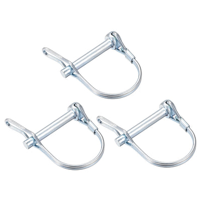 Harfington Shaft Locking Pin w Ear 6mmx40mm Coupler Pin for Farm Trailers Lawn Arch 3Pcs