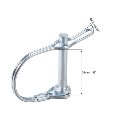 Harfington Shaft Locking Pin w Ear 6mmx40mm Coupler Pin for Farm Trailers Lawn Arch 5Pcs