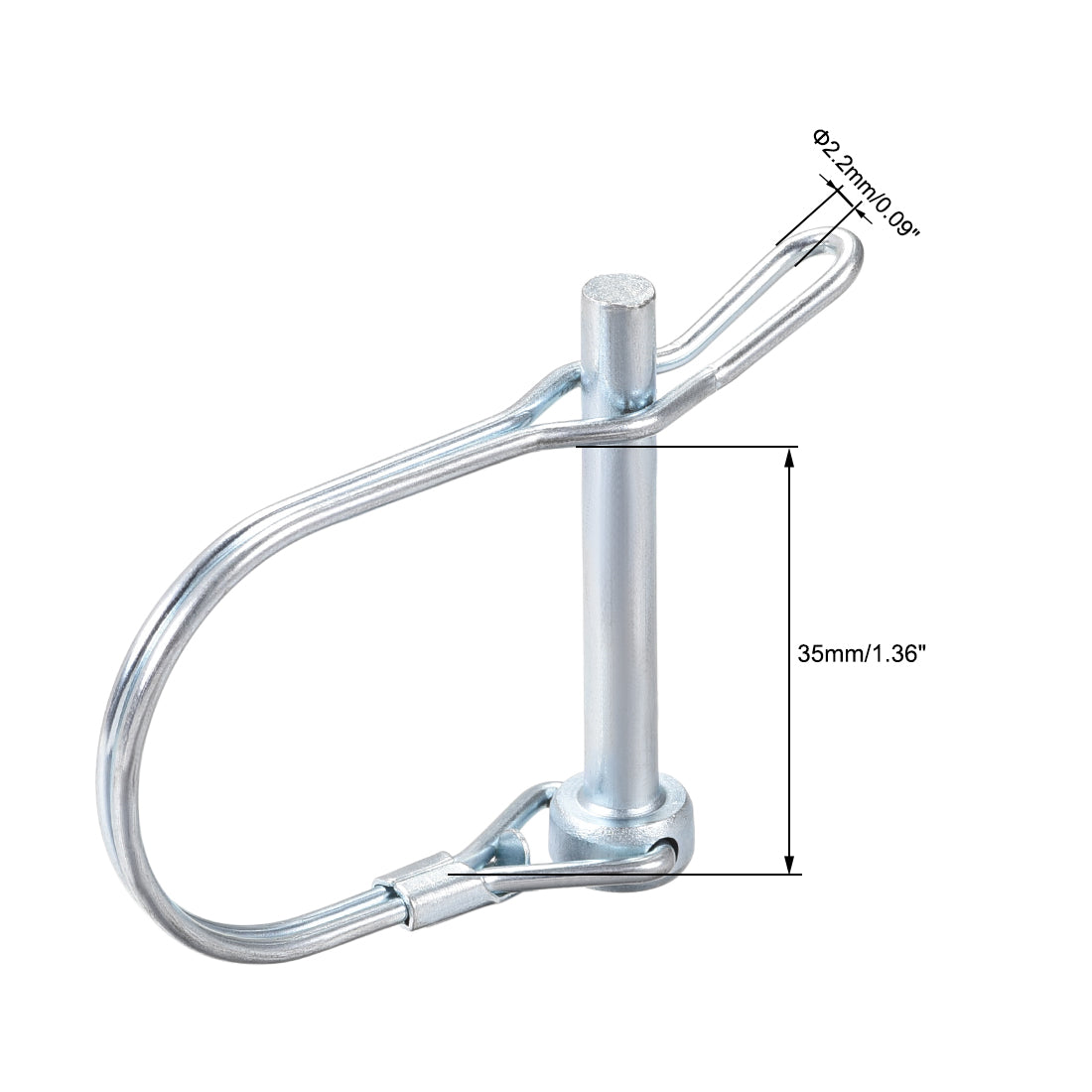 Harfington Shaft Locking Pin w Ear 6mmx45mm Coupler Pin for Farm Trailers Lawn Arch