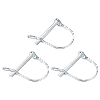 Harfington Shaft Locking Pin w Ear 6mmx55mm Coupler Pin for Farm Trailers Lawn Arch 3Pcs