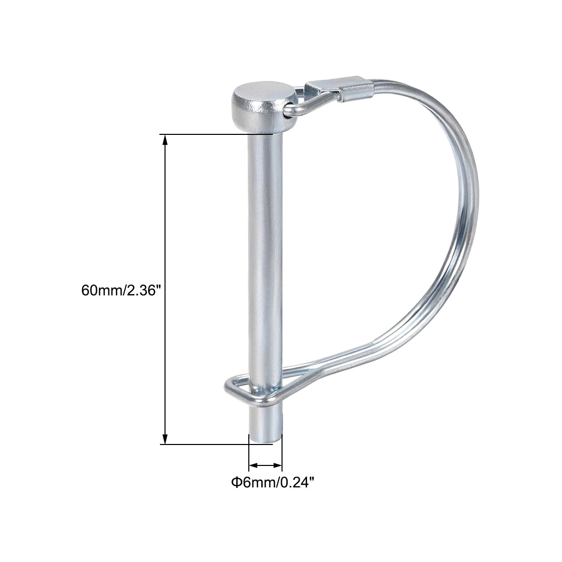 Harfington Shaft Locking Pin 6mmx60mm Coupler Pin for Farm Trailers Lawn Arch 3Pcs