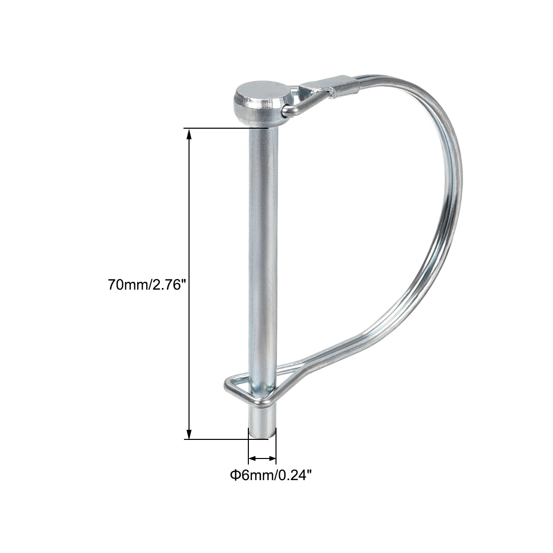 Harfington Shaft Locking Pin 6mmx70mm Coupler Pin for Farm Trailers Lawn Arch 3Pcs