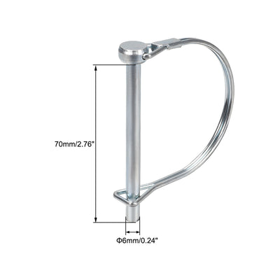 Harfington Shaft Locking Pin 6mmx70mm Coupler Pin for Farm Trailers Lawn Arch 3Pcs