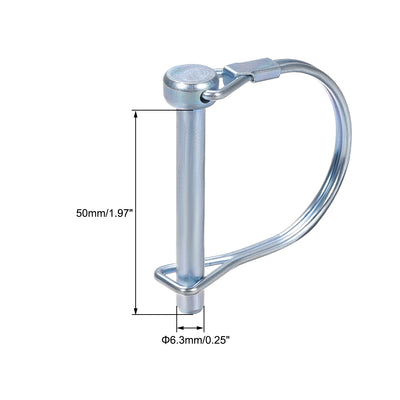 Harfington Shaft Locking Pin 6.3mmx50mm Coupler Pin for Farm Trailers Lawn Arch