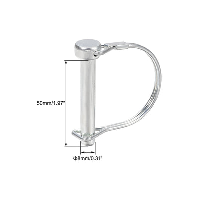 Harfington Shaft Locking Pin 8mmx50mm Coupler Pin for Farm Trailers Lawn Arch