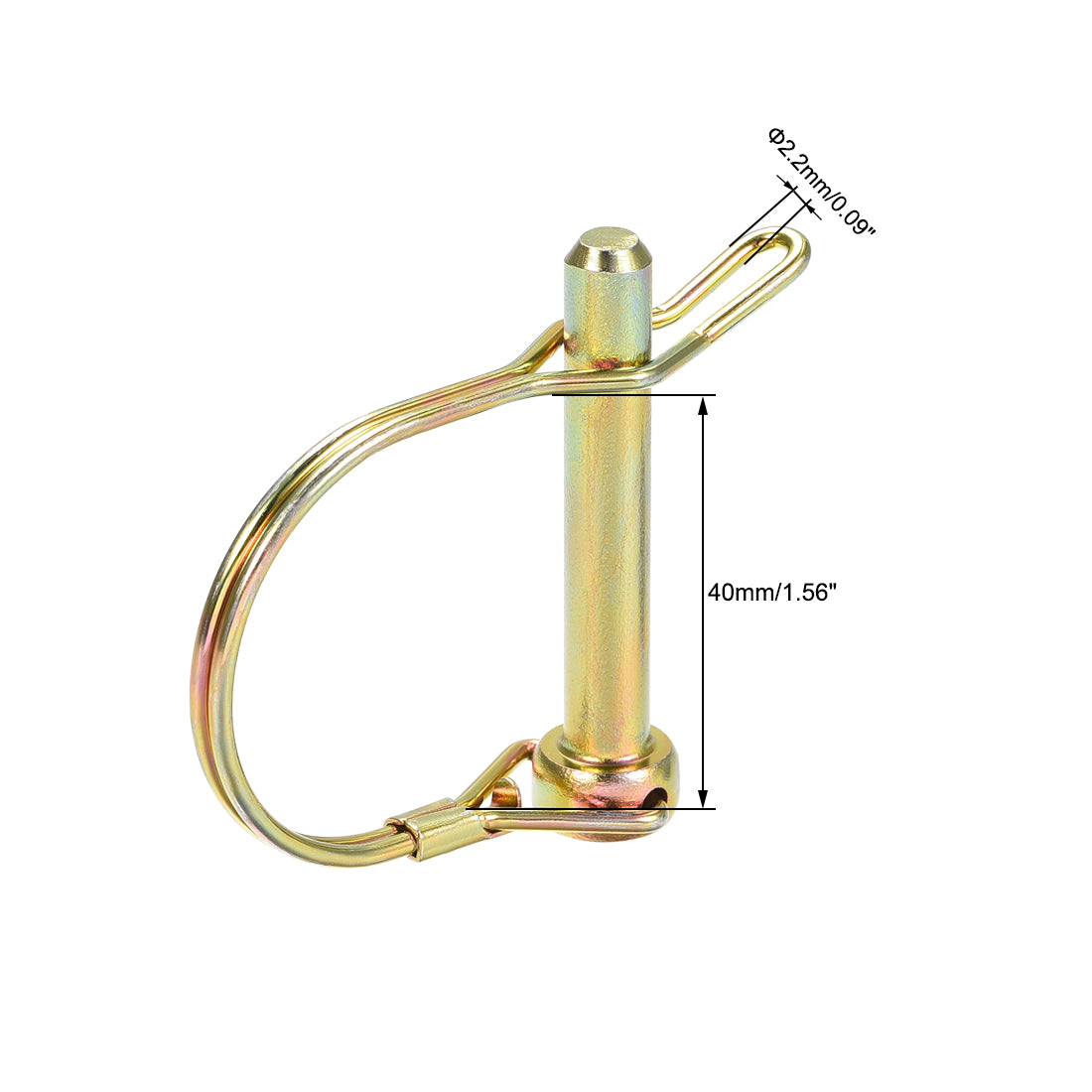 Harfington Shaft Locking Pin w Ear 8mmx50mm Coupler Pin for Farm Trailers Lawn Arch