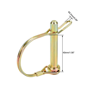Harfington Shaft Locking Pin w Ear 8mmx50mm Coupler Pin for Farm Trailers Lawn Arch