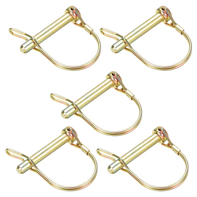 Harfington Shaft Locking Pin w Ear 8mmx50mm Coupler Pin for Farm Trailers Lawn Arch 5Pcs