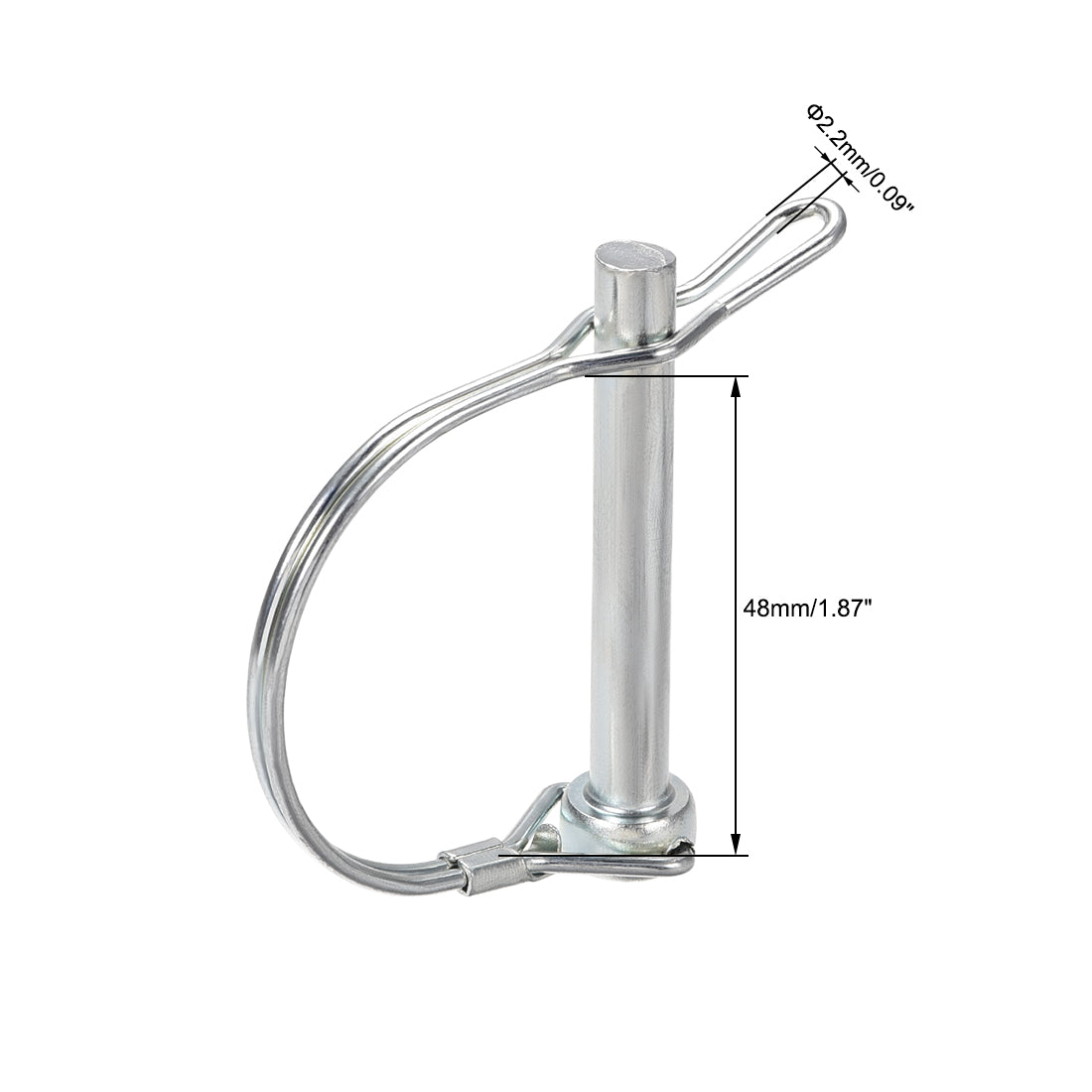 Harfington Shaft Locking Pin w Ear 8mmx60mm Coupler Pin for Farm Trailers Lawn Arch