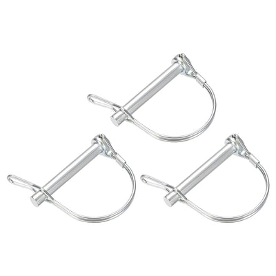 Harfington Shaft Locking Pin w Ear 8mmx60mm Coupler Pin for Farm Trailers Lawn Arch 3Pcs