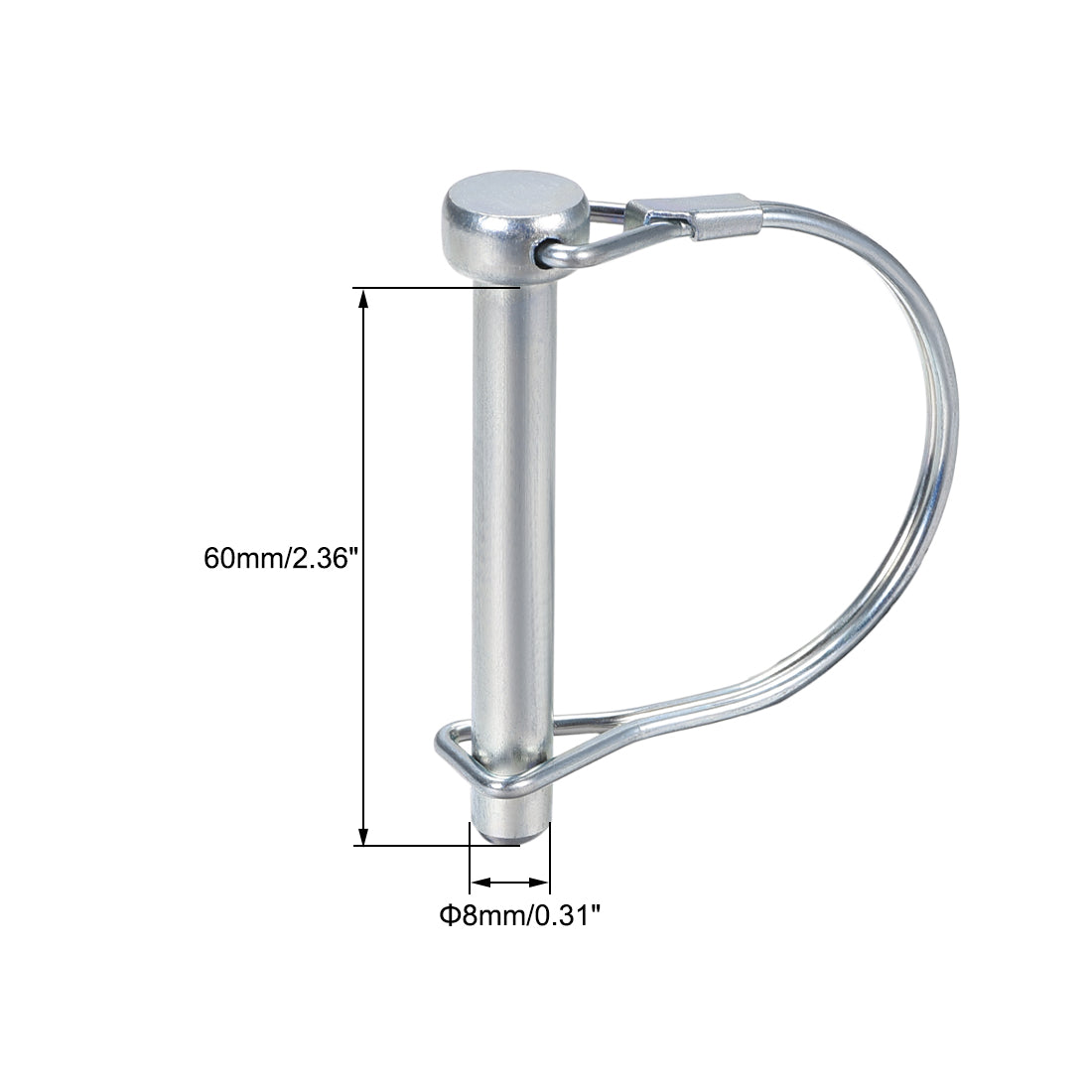 Harfington Shaft Locking Pin 8mmx60mm Coupler Pin for Farm Trailers Lawn Arch