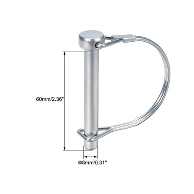 Harfington Shaft Locking Pin 8mmx60mm Coupler Pin for Farm Trailers Lawn Arch