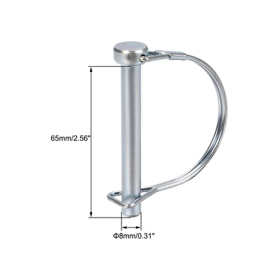 Harfington Shaft Locking Pin 8mmx65mm Coupler Pin for Farm Trailers Lawn Arch