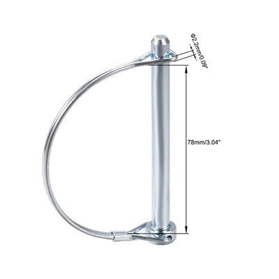 Harfington Shaft Locking Pin 8mmx90mm Coupler Pin for Farm Trailers Lawn Arch