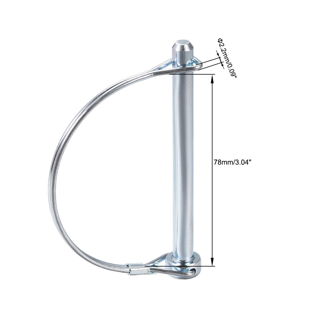 Harfington Shaft Locking Pin 8mmx90mm Coupler Pin for Farm Trailers Lawn Arch