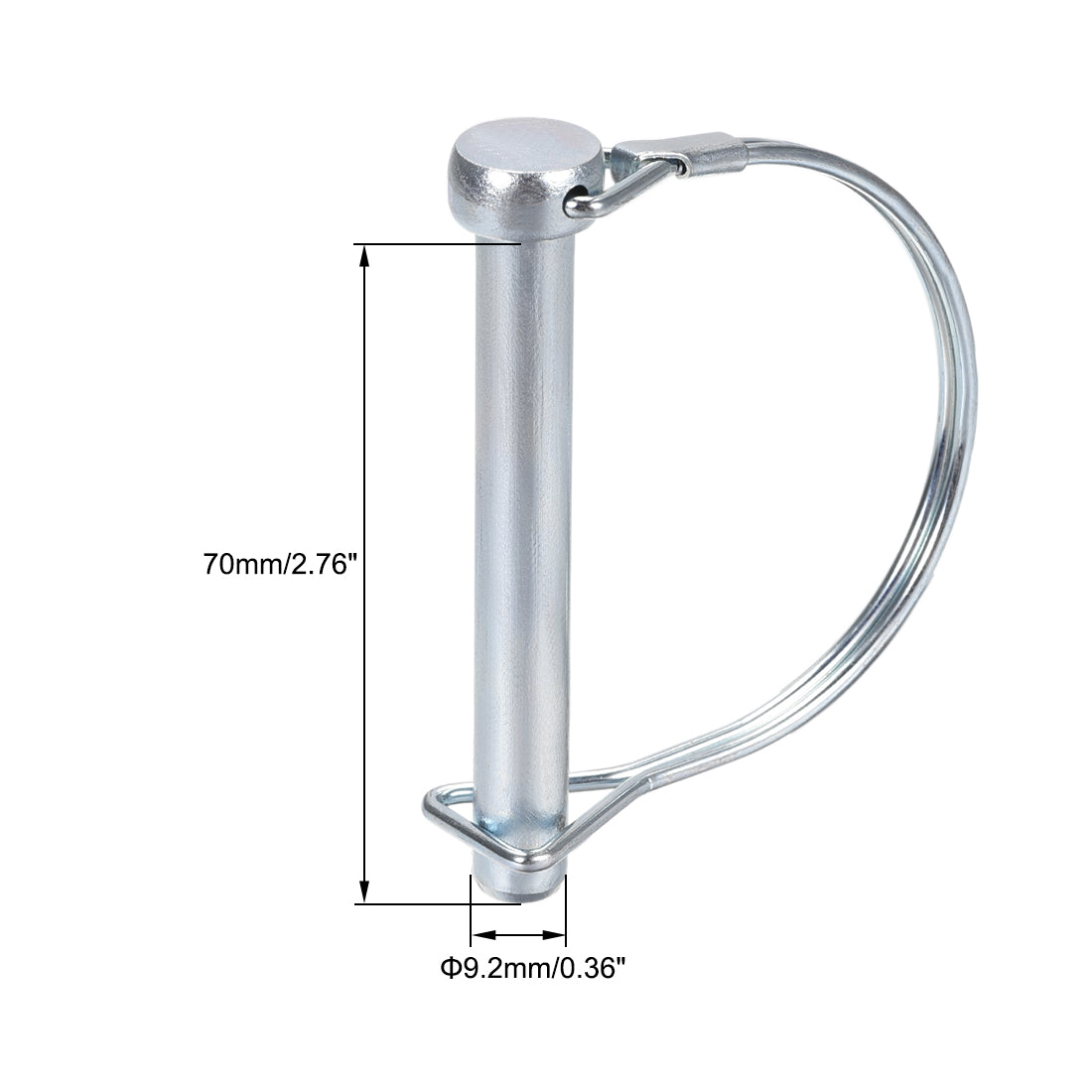 Harfington Shaft Locking Pin 9.2mmx70mm Coupler Pin for Farm Trailers Lawn Arch