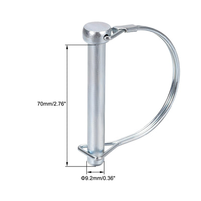 Harfington Shaft Locking Pin 9.2mmx70mm Coupler Pin for Farm Trailers Lawn Arch 3Pcs