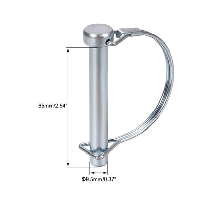 Harfington Shaft Locking Pin 9.5mmx65mm Coupler Pin for Farm Trailers Lawn Arch 3Pcs