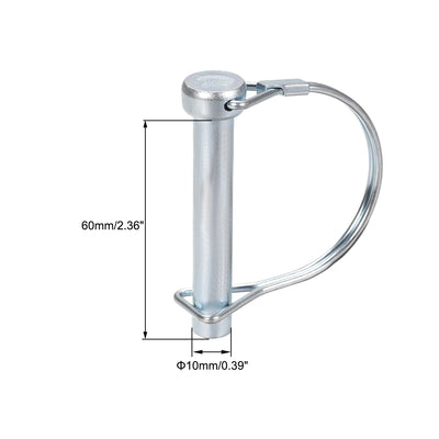 Harfington Shaft Locking Pin 10mmx60mm Coupler Pin for Farm Trailers Lawn Arch