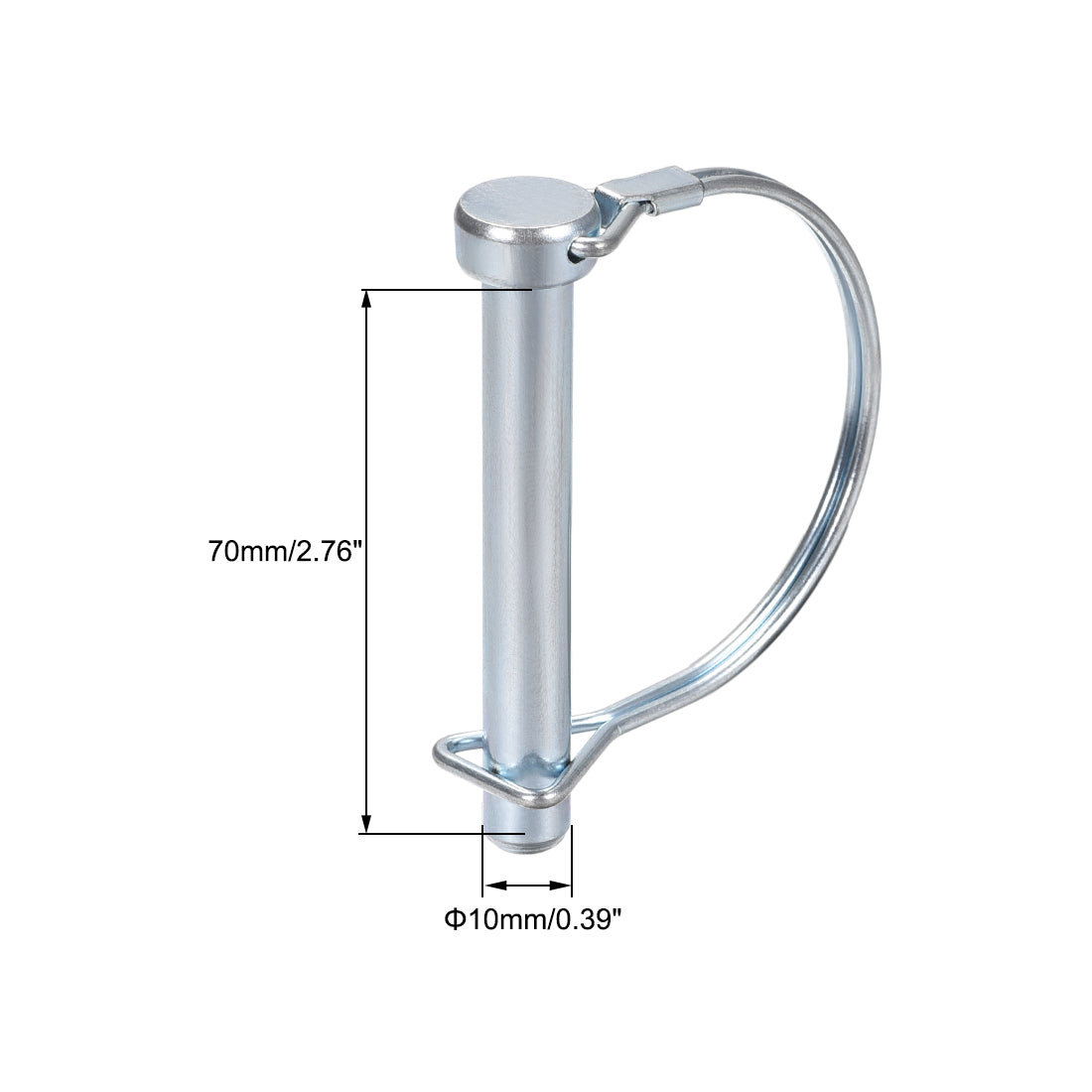 Harfington Shaft Locking Pin 10mmx70mm Coupler Pin for Farm Trailers Lawn Arch