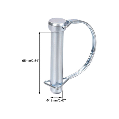 Harfington Shaft Locking Pin 12mmx65mm Coupler Pin for Farm Trailers Lawn Arch