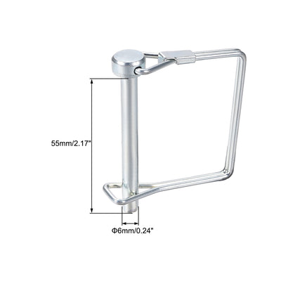 Harfington Shaft Locking Pin 6mmx55mm Coupler Pin for Farm Trailers Lawn Square