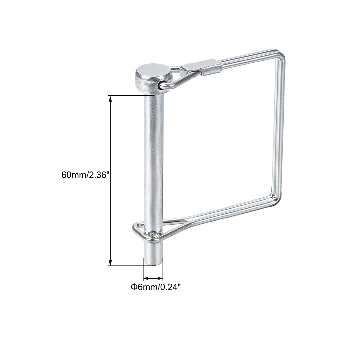 Harfington Shaft Locking Pin 6mmx60mm Coupler Pin for Farm Trailers Lawn Square