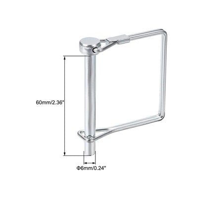 Harfington Shaft Locking Pin 6mmx60mm Coupler Pin for Farm Trailers Lawn Square