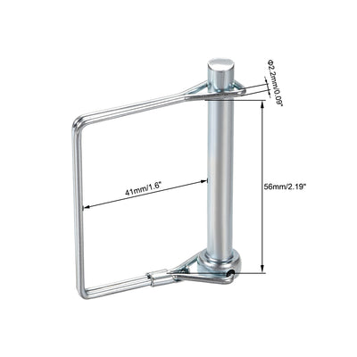Harfington Shaft Locking Pin 8mmx65mm Coupler Pin for Farm Trailers Lawn Square 5Pcs