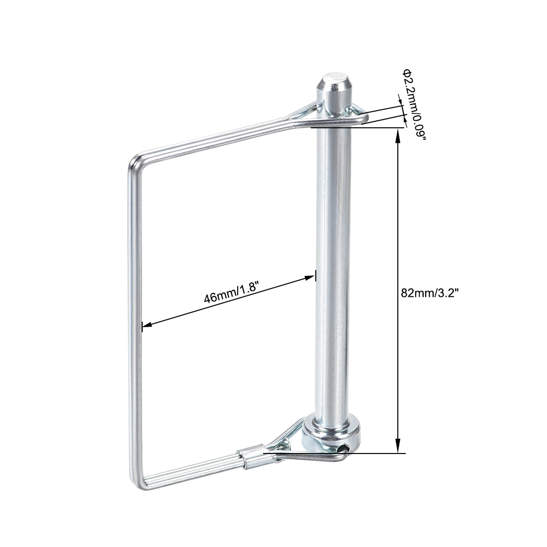 Harfington Shaft Locking Pin 8mmx90mm Coupler Pin for Farm Trailers Lawn Square
