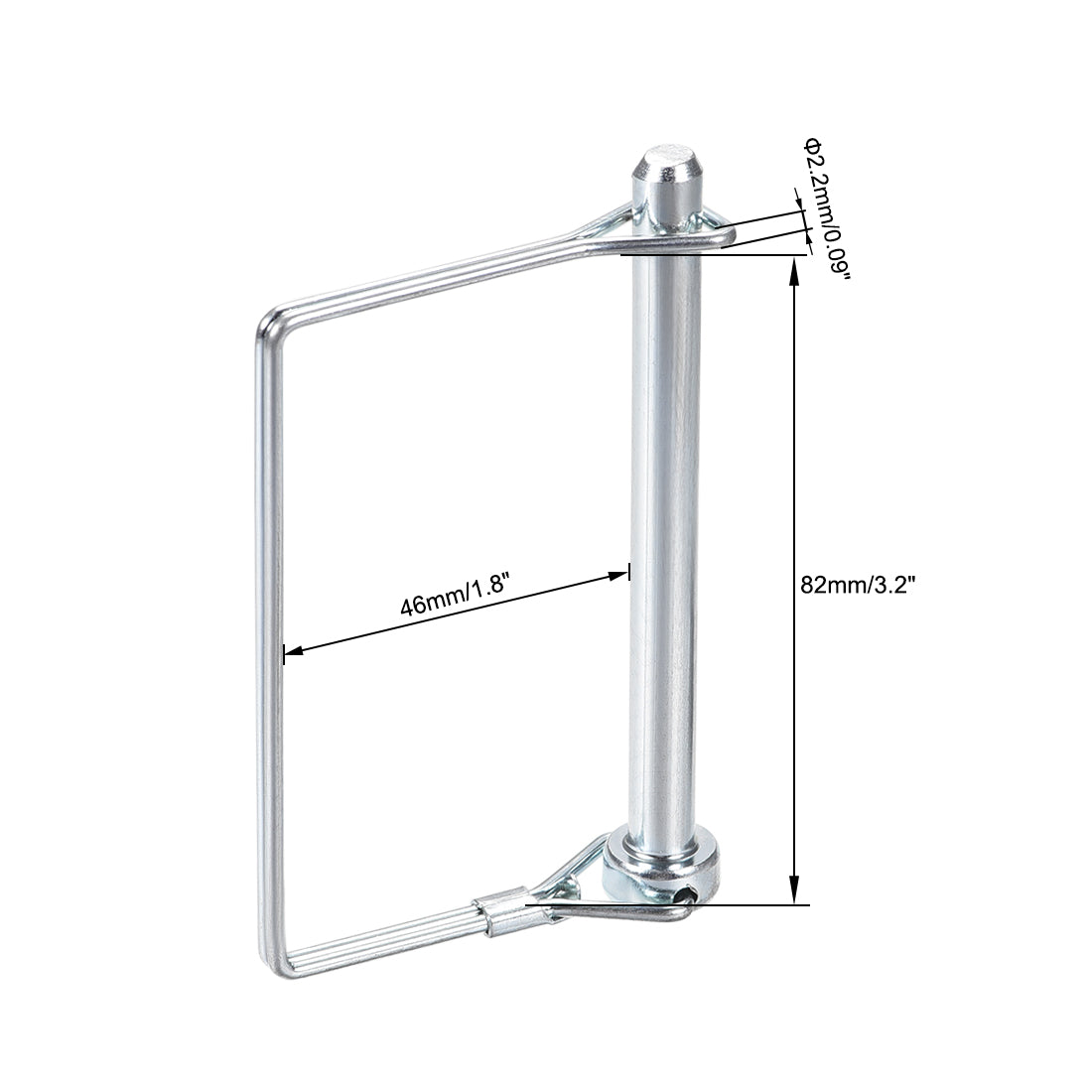 Harfington Shaft Locking Pin 8mmx90mm Coupler Pin for Farm Trailers Lawn Square 3Pcs