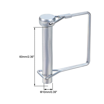 Harfington Shaft Locking Pin 10mmx60mm Coupler Pin for Farm Trailers Lawn Square 2Pcs