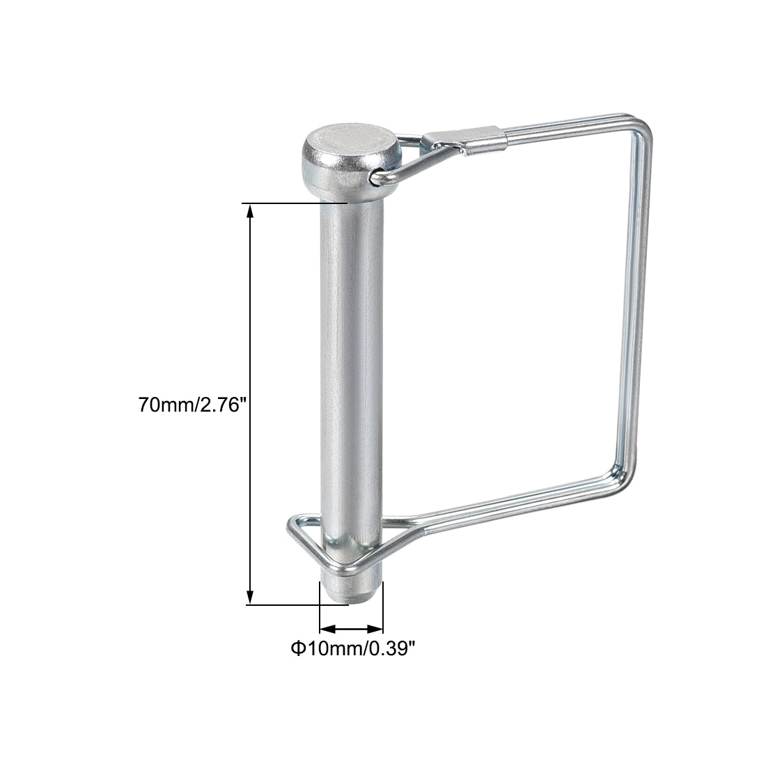 Harfington Shaft Locking Pin 10mmx70mm Coupler Pin for Farm Trailers Lawn Square