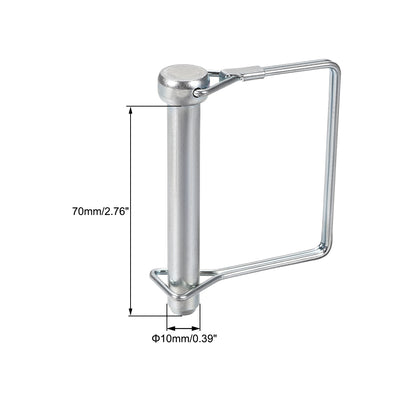 Harfington Shaft Locking Pin 10mmx70mm Coupler Pin for Farm Trailers Lawn Square