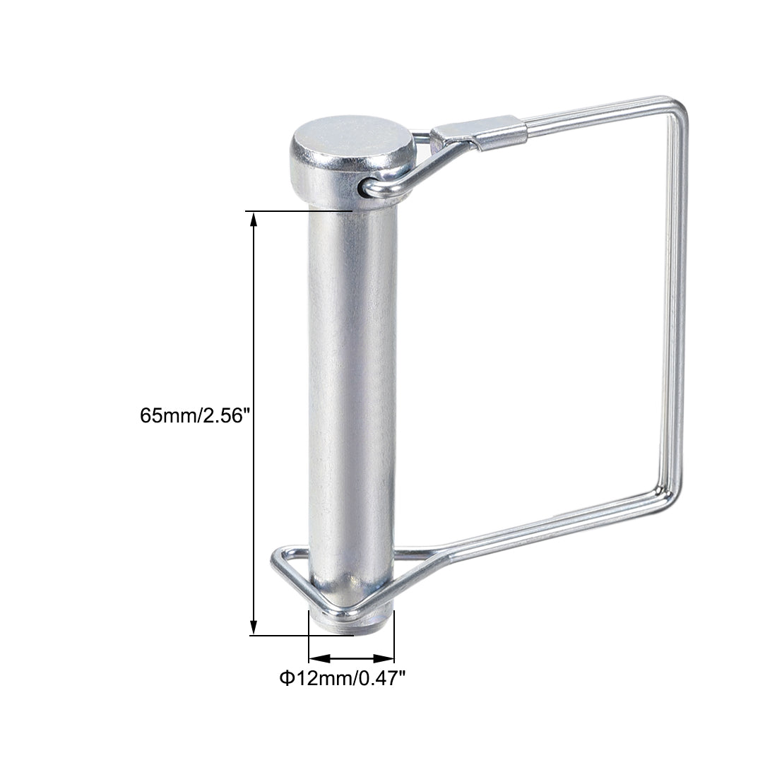 Harfington Shaft Locking Pin 12mmx65mm Coupler Pin for Farm Trailers Lawn Square 2Pcs