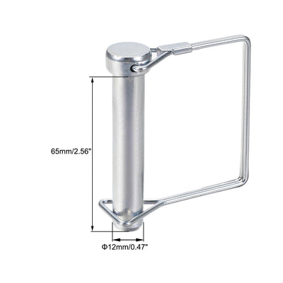 Harfington Shaft Locking Pin 12mmx65mm Coupler Pin for Farm Trailers Lawn Square 2Pcs