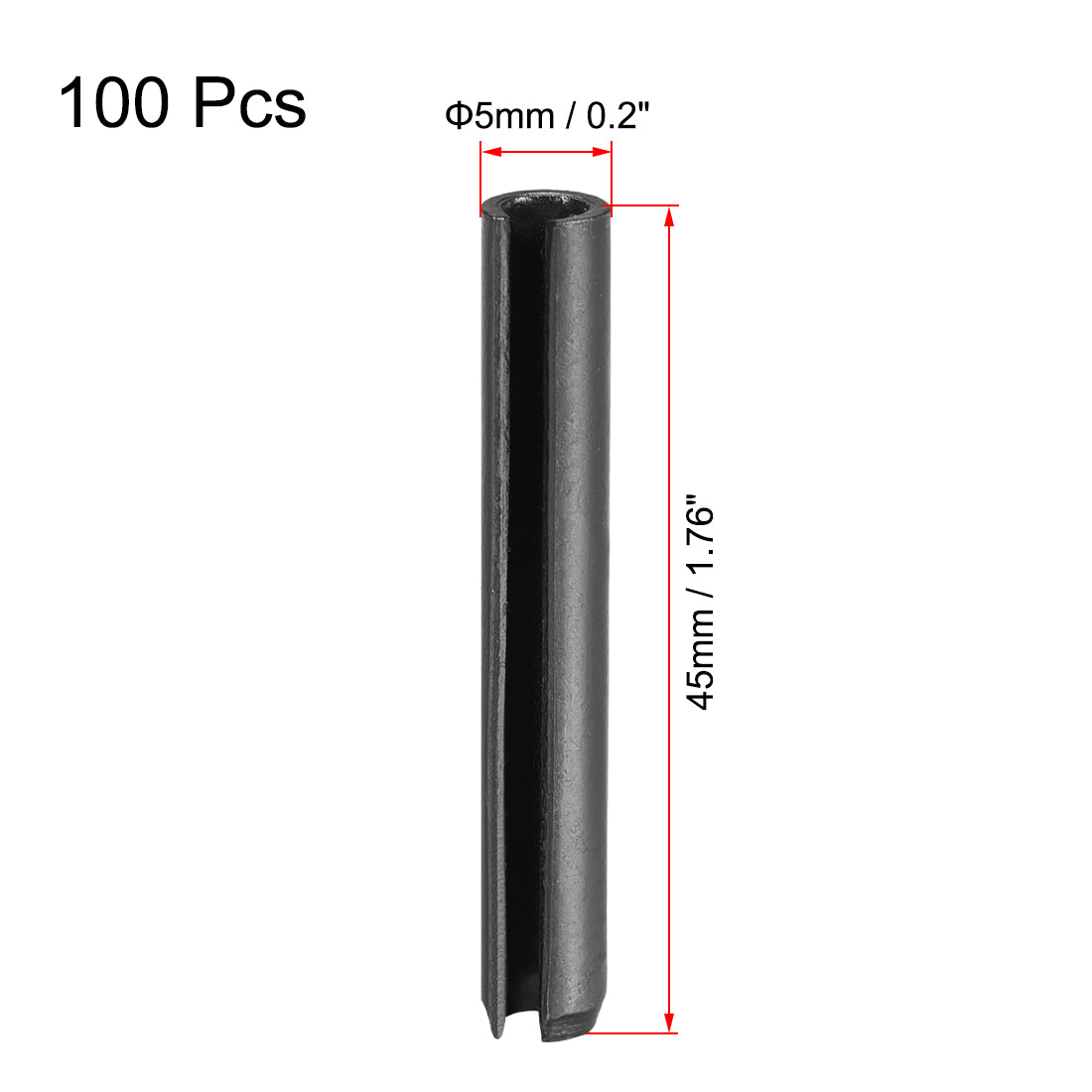 Harfington Slotted Spring Pin - Plain Finish 65Mn Roll Assortment Kit 100Pcs