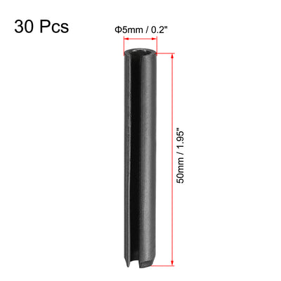 Harfington Slotted Spring Pin - Plain Finish 65Mn Roll Assortment Kit 30Pcs