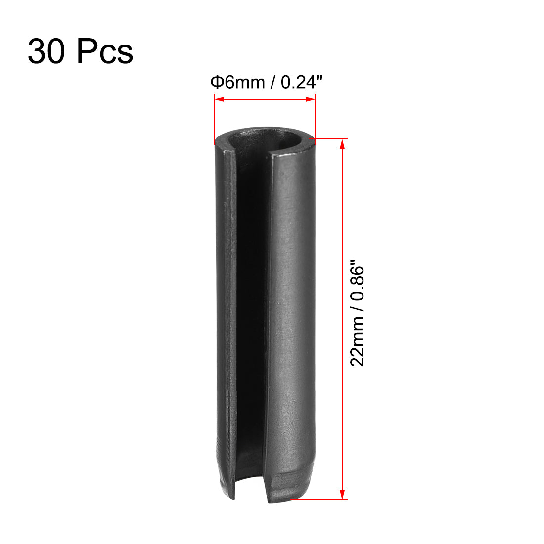 Harfington Slotted Spring Pin - Plain Finish 65Mn Roll Assortment Kit 30Pcs