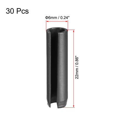 Harfington Slotted Spring Pin - Plain Finish 65Mn Roll Assortment Kit 30Pcs