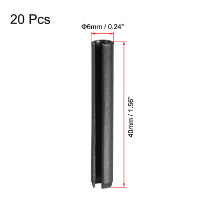 Harfington Slotted Spring Pin - Plain Finish 65Mn Roll Assortment Kit 20Pcs