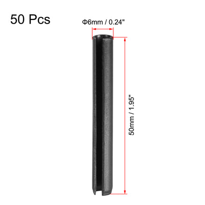 Harfington Slotted Spring Pin - Plain Finish 65Mn Roll Assortment Kit 50Pcs