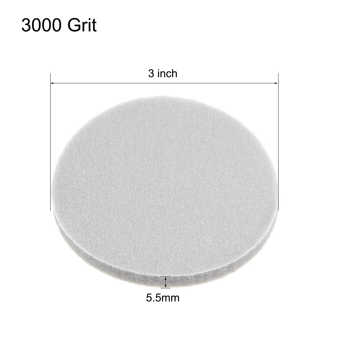 Harfington 3-Inch Sanding Sponge Hook and Loop Semi-Brittle Corundum 3000 Grit 2 Pcs