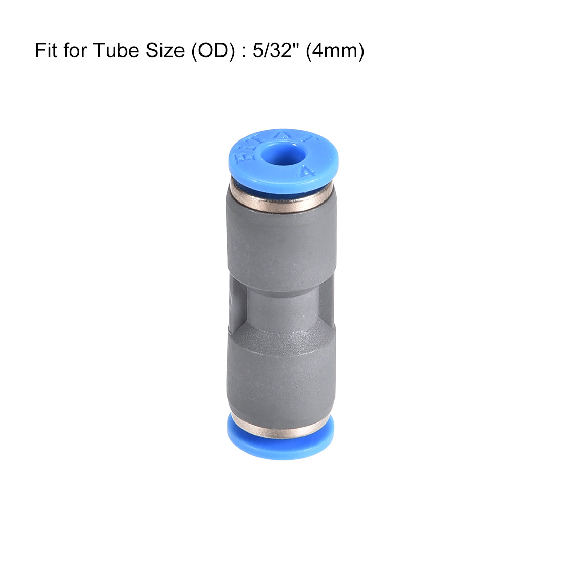 Harfington Straight Push Connectors Quick Release Pneumatic Connector Plastic Union Pipe Tube Fitting Grey 10Pcs