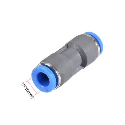 Harfington Straight Push Connectors Quick Release Pneumatic Connector Plastic Union Pipe Tube Fitting Grey 10Pcs